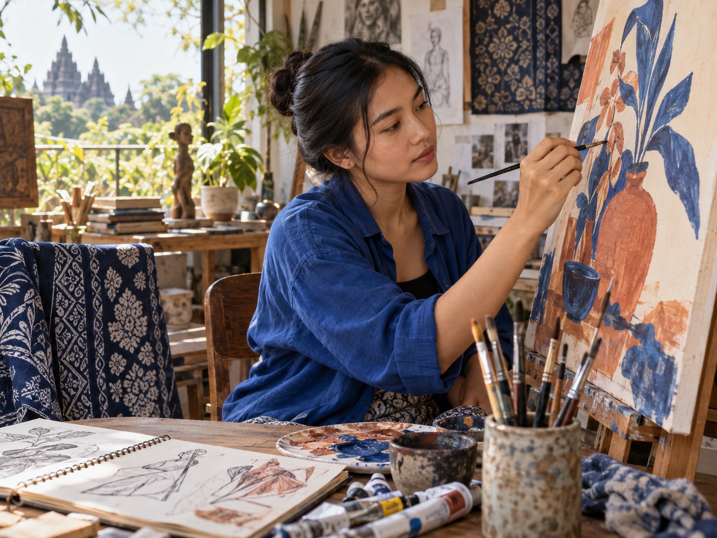 Belajar melukis di studio seni