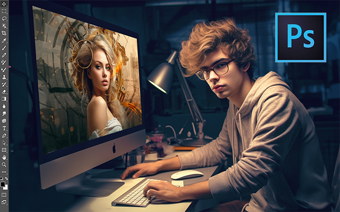 Sampul kelas Adobe Photoshop untuk Pemula